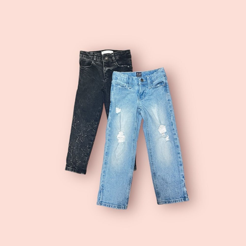 Girls lot of 2 denim jeans ZARA GAP Sz 5